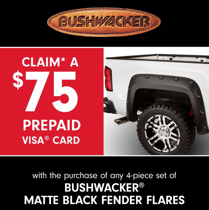 Bushwacker 75 Prepaid Card Matte Black Fender Flares